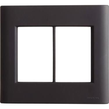 Imagem de Placa 6 Postos 4x4 Tramontina Giz Preta Soft Touch sem Suporte