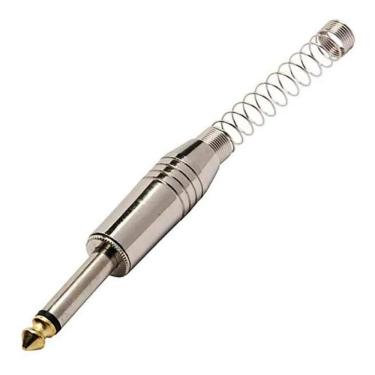 Imagem de Plug P10 Mono Metal Com Mola Espiral Ponta Dourada