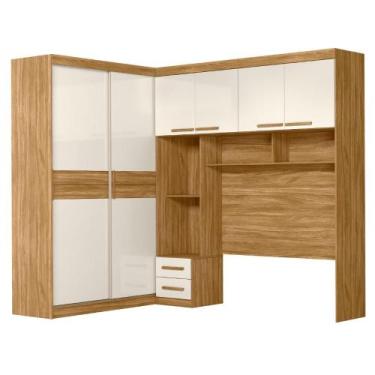 Imagem de Dormitorio Modulado Casal 6P 242X173 cm Florenca Moval, Freijo Off Whi
