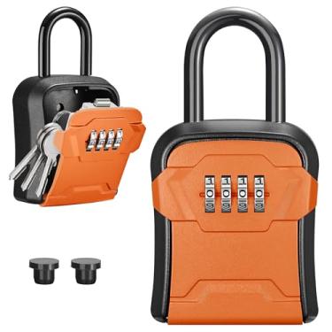 Imagem de Puroma SAFELock, caixa de bloqueio de chave de parede e cofre de combinação portátil com código redefinível, cofre de segurança para chaves externas da casa, armazenamento de chaves sobressalentes