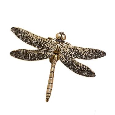 Imagem de Mesa de latão Sculpture Fenteer em miniatura Dragonfly 9,5 cm