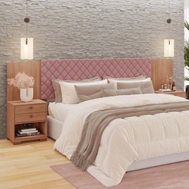 Imagem de Cabeceira Box Ouro New Regulável 2 Mesas de Cabeceira 100% MDF Tuboarte