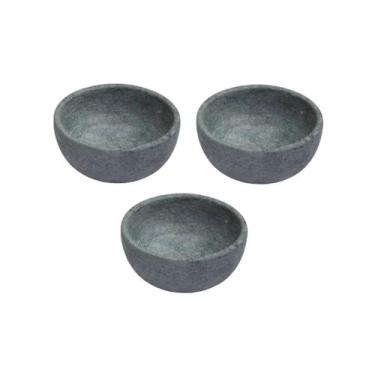 Imagem de Kit 3 Cumbuca Pedra Sabão Tigela Bowl Para Caldo Sopa 220ml - Industri