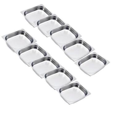 Imagem de Kit 10 Cubas Gastronômicas GN 1/2 65mm Aço Inox - Vaccarin