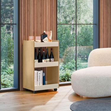 Imagem de Carrinho Auxiliar Multiuso Com Rodízios 2 Nichos 63cm Organizador Cozi