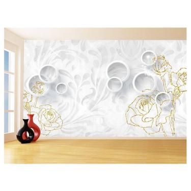 Imagem de Papel De Parede 3D Floral Textura Sala Flores 3,5M Xfl277