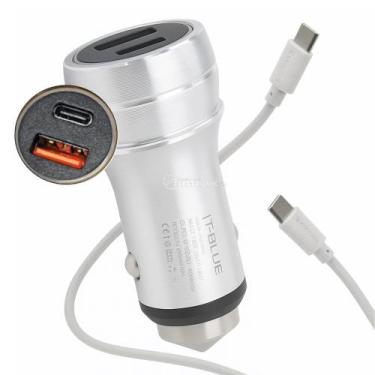 Imagem de Carregador Veicular Inteligente CB07 17W USB Duplo + Cabo USB-C 1m LE5