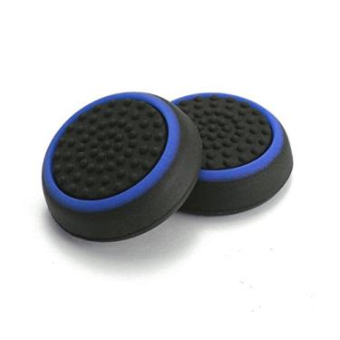Imagem de Tampa de silicone com aderência para polegar e palito para controle de jogos PS4 Xbox One PS3 Xbox 360 PS2, Black w/ Blue