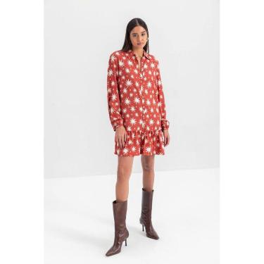 Imagem de Vestido Feminino Em Viscose Essendi  Vermelho Médio