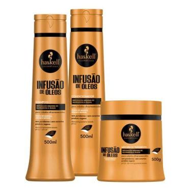 Imagem de Kit Shampoo Cond e Máscara Infusão de Óleos 500 ml Haskell