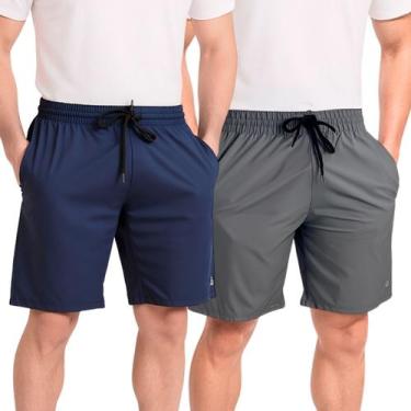 Imagem de Kit 2 Bermuda Masculina Short Tactel com Elastano Treino Academia Casu