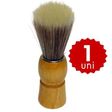 Imagem de Pincel de Barbear Masculino Cabo de Madeira Macio Para Espuma de Barbe