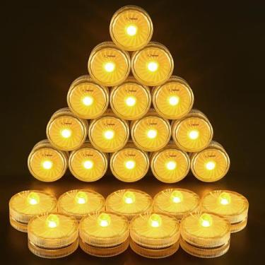 Imagem de Luzes LED submersíveis HL Yellow Waterproof 24 unidades com baterias