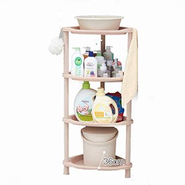 Imagem de Estruturas de armazenamento de lavadora para banheiro, prateleira de torre de banheiro Prateleira de armazenamento de piso de plástico Tripé multicamadas Rack de armazenamento de banheiro Rack de ar