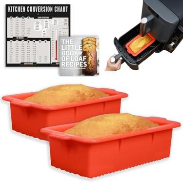 Imagem de INFRAOVENS Frigideira Air Fryer de silicone para assar, forma de bolo de pão antiaderente para Ninja DoubleStack XL 2 cestas 10QT SL401, conjuntos de utensílios de cozinha Airfryer, bolo de carne