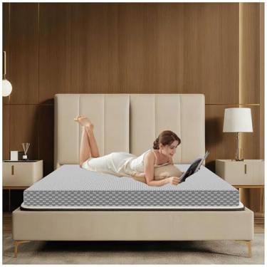 Imagem de MORANDI Colchão completo, colchão de espuma viscoelástica de 7,6 cm, suporte firme médio, protetor de colchão lavável na máquina com zíper removível (cinza, King)
