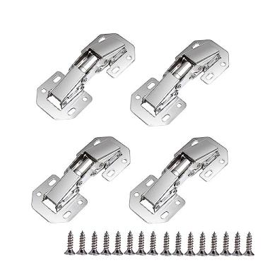 Imagem de Dobradiças sem perfuração, dobradiças de fácil instalação, dobradiças de armário para estantes de livros, portas de armário de cozinha para armários de vinho, 2 peças