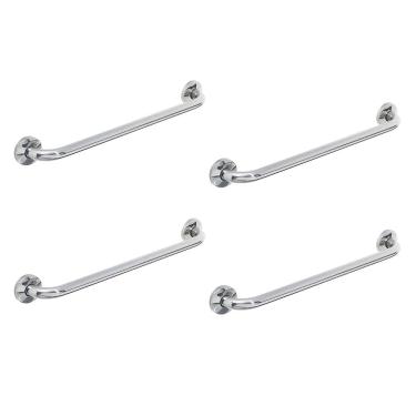 Imagem de Alça Barra de Apoio 80cm Inox Kit 4 Uni Idoso Deficiente Cadeirante Suporte Corrimao Box Banheiro Escada Evita Queda