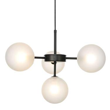 Imagem de Candeeiro lustre em forma de balão de cristal, candeeiro de teto moderno com ilha de cozinha com 4 lâmpadas LED G4, iluminação pendente para estúdio de quarto, dispositivo de iluminação / bronze