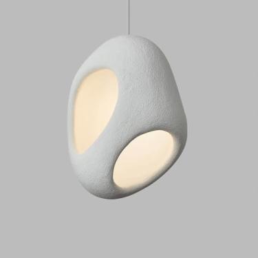 Imagem de YQSLQZZ Luminária pendente de ilha de cozinha vintage, lustre de sala de jantar de fazenda, mesa de jantar estilo wabi-sabi japonês acima da pia luzes de teto suspensas, altura ajustável