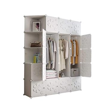 Imagem de Guarda-roupa de lona para guarda-roupa de quarto, organizadores dobráveis, organizadores de roupas, prateleiras de armário sob (147 x 47 x 183 cm)