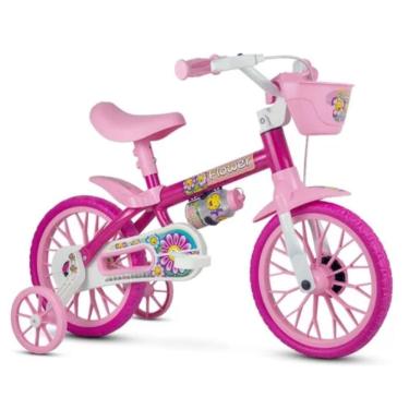 Imagem de Bicicleta Rosa Nathor Flower Infantil Aro 12 Menina Cestinha