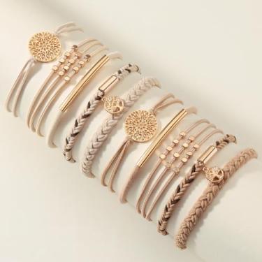 Imagem de Conjunto de 10 laços de cabelo, elásticos de nylon para mulheres, laços de cabelo trançados e elásticos para cabelos cacheados grossos e finos, acessórios de cabelo duráveis e elásticos, elásticos de