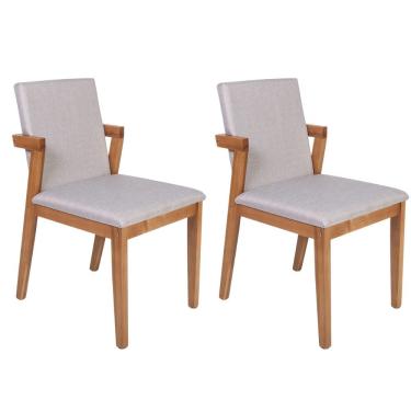 Imagem de Conjunto 2 Cadeiras Estofadas Luna Cinza Claro