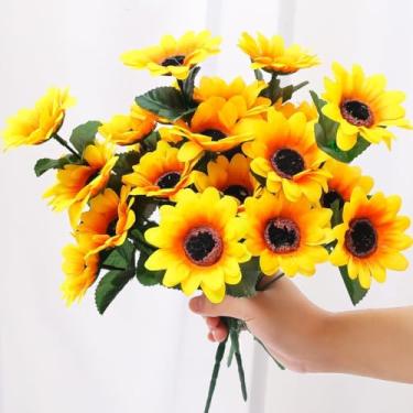 Imagem de Simulação Artificial Girassol Pano de Seda Girassóis Casa Escola Decoração de Casamento Adereços