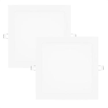 Imagem de Kit 2 Painel de Led Quadrado Embutir 12W Bivolt Taschibra 4000K Neutro