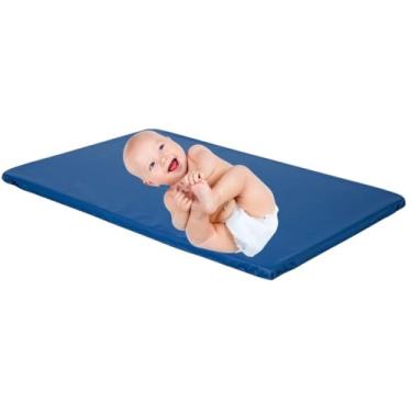 Imagem de Trocador De Fraldas Cômoda Fraldário Impermeável Para Bebê Menino Menina Slim, 66x44cm, Impermeável, Espuma D14, PVC Atóxico, Azul Marinho Antibacteriano