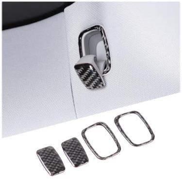 Imagem de Aotumcer Capa de gancho de teto traseiro compatível com 2023 2024 2025 2026+ Tesla Model 3 acessórios carro macio envoltório de fibra de carbono protetor de arranhões decalque decorativo