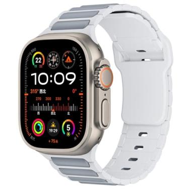 Imagem de Pulseira magnética masculina para Apple Watch Series 11, 10, 9, 8, 7, 6, 5, 4 e 3/SE 2nd/Ultra 2/3 de 49 mm, 08 - cinza e branco, 44mm 45mm 46mm 49mm 42mm(series 3 2 1)