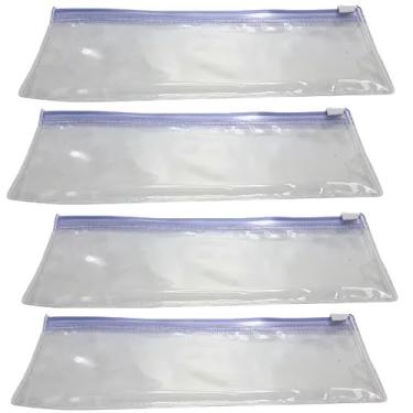 Imagem de Kit 10 Estojo Zip Zap Transparente Resistente