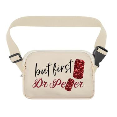 Imagem de Bolsa tiracolo de couro pequena para mulheres, pochete para viagem (Dr1-branca)