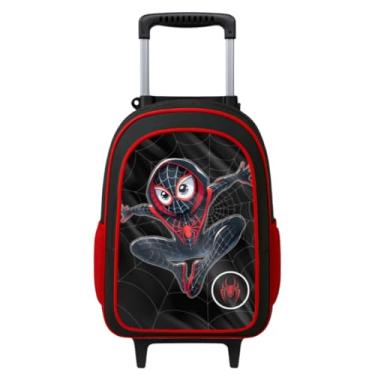 Imagem de Mochila Infantil Rodinha Escolar Menino Aranha Masculino Cristal Reforçada