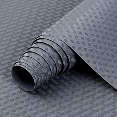 Imagem de Forro de prateleira não adesivo para armários de cozinha, forro lavável para geladeira com forro de geladeira durável à prova d'água para armário, prateleiras de despensa, banheiro - cinza escuro, 30 x 400 cm