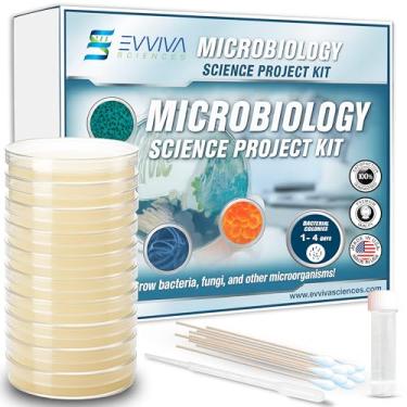 Imagem de Amazing Bacteria Science Kit - Prepoured Agar Plates Kit - Science Project Kit - Outstanding Performance - Science Project Experiment Ebook Included - Have Fun Learning Microbiology Now