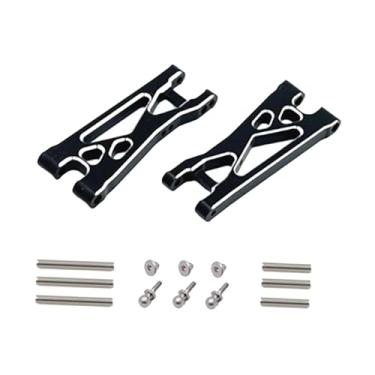 Imagem de Fenteer Conjunto de 2 peças de braços oscilantes traseiros inferiores para upgrade do kit de suspensão do modelo para Wltoys 244016 na escala 1/24, Prata Negra