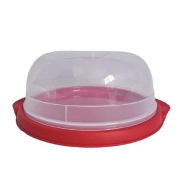 Imagem de Porta Bolo, Boleira com Tampa Praticidade Proteção para Seus Bolos, Sobremesas(VERMELHO)