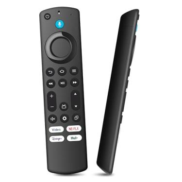 Imagem de Controle remoto de voz de substituição compatível com Fire Smart AMZ Stick (2ª geração/3ª geração/HD/Lite/4K Max/4K/Cube), Smart TVs 3ª geração, para todos os Insignia-Pioneer-Omni QLED Series N0t