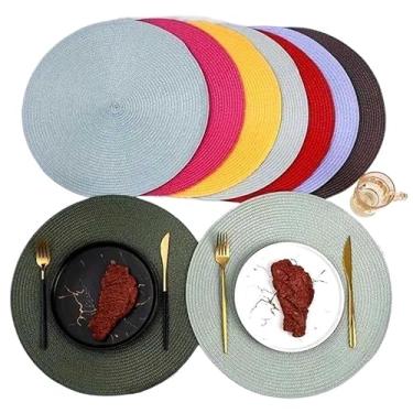 Imagem de Novo Kit Jogo Redondo Jantar Para Mesa Posta, Descanso De Prato Elegante(Cor aleatória,8 UNI)