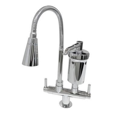 Imagem de Torneira Bancada C/ Filtro Tubo Gourmet Jato Duplo Cromada - Larmont A