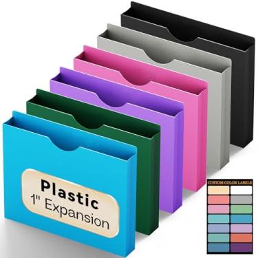 Imagem de NORDUN Jaqueta de arquivo expansível de plástico, tamanho carta, 2,5 cm, laterais expansíveis, pastas Manila, 21 x 27 cm, pastas de trabalho, 12 bolsos para arquivos de projeto com aba reta, cor