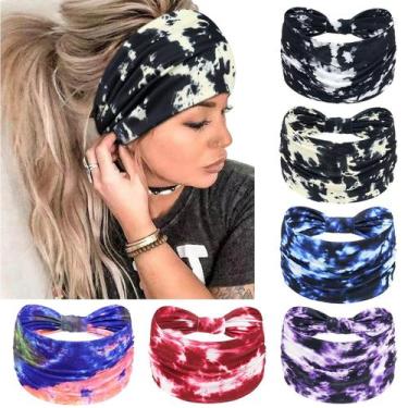 Imagem de Bandanas largas Awumbuk para mulheres, faixa de turbante com nós x6