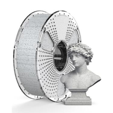 Imagem de Filamento de impressora 3D SUNLU High Speed Marble PLA 1kg cinza claro