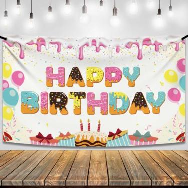 Imagem de Banner KatChon XtraLarge Donut Feliz Aniversário 183x112cm