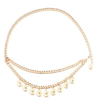 Imagem de Corrente de cintura dourada para mulheres, cinto de metal multicamadas vintage, corrente de barriga, corpo de concha, moda, ajustável, para verão, praia, joias, vestidos, joias corporais, Large