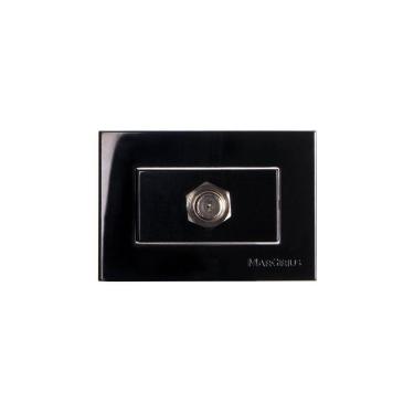 Imagem de Placa Para Móveis 65x45 Com Tomada Antena De Tv Margirius Sleek Para Cabo Coaxial Preto Ebony