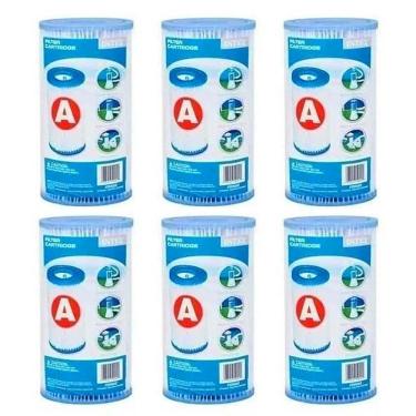 Imagem de Kit 06 Cartuchos Refil Tipo A Filtro Intex Bomba 2006 3785